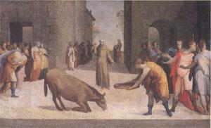 Domenico Beccafumi St Anthony and the Miracle of the Mule (mk05) France oil painting art